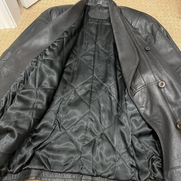 Vintage Rue Royale 1980s Oversized Leather Jacket - Picture 9 of 12